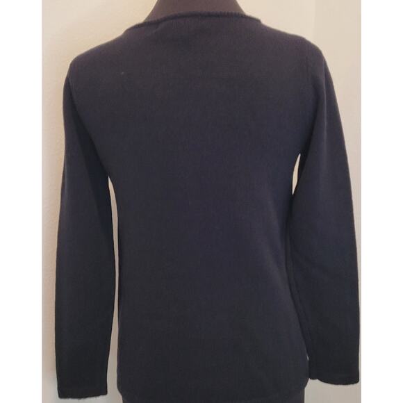 Vtg Express 100% Lambswool Black Crewneck Sweater XS EUC - Picture 4 of 11